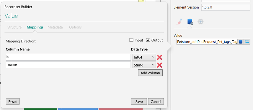 Picture showing Recordset properties for Request. 